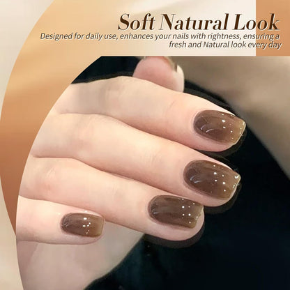 Born Pretty Jelly Gel Nail Polish Fall Winter Brown Chocolate Nude Skin Tone Milky White Gel Polish Neutral Beige Khaki Gel Polish Kit Nail Art Kit for Salon Manicure and DIY at Home 6PCS 7ML