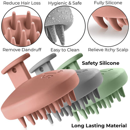 scalpluv | Scalp Massager Hair Brush, 3 in 1 Hair Massager, Exfoliator, Promotes Hair Growth, Dandruff Treatment, Waterproof Shower Scalp Scrubber with Soft Bristles, Shampoo Scrubber (Gray)