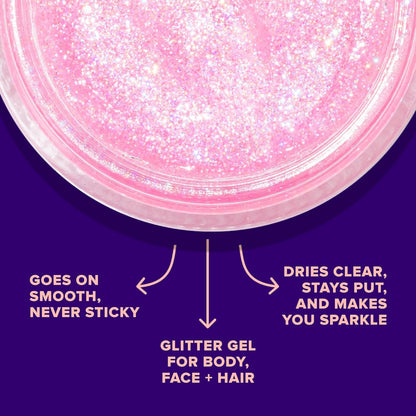 UNICORN SNOT Holographic Face Glitter & Body Glitter Gel: Glitter Makeup, Festival Rave and Anime Cosplay, Halloween Costume Makeup - Vegan & Cruelty Free, 1.7 oz 3-Pack (Flamingo/UV/Bling)
