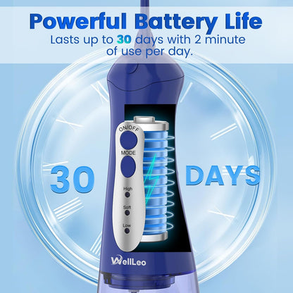 Water Flosser for Teeth, Portable Oral Irrigator Rechargeable Water Dental Flosser Pick with High Pressure 5 Jet Tips, IPX7 Travel Water Flossing for Brace Teeth Cleaner Gum Care