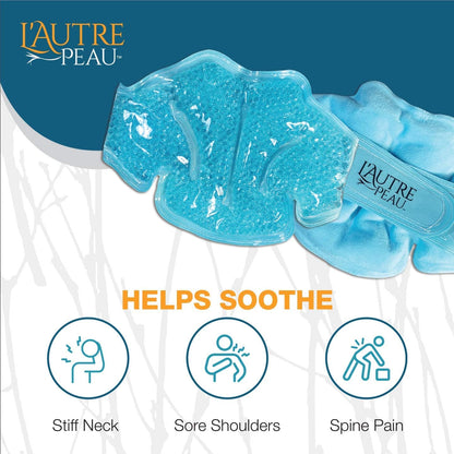 USA Merchant | Hot/Cold Plush Neck & Shoulder Gel Bead Wrap | Freeze Therapeutics by L'AUTRE PEAU | Relief for Tension, Headaches, Injuries, Swelling, Aches, Bruises, Muscle Pain, Strain & Stiffness