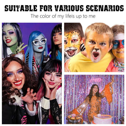 6 Pcs Colorful Matte Liquid Eyeshadow Eyeliner Set, White, Pink, Green, Blue, Purple, Dark Blue, Halloween Stage Clown Children's Makeup, Quick-Drying, Long-Lasting, Waterproof (6Pcs-Matte Colorful 2)