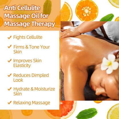 Anti Cellulite Oil Massage Oil for Massage Therapy,Body Oil for Skin Tightening & Cellulite Remover in Thighs and Butt,Cellulite Treatment Massage Oil,Assists with Firming,Toning & Moisturizes Skin
