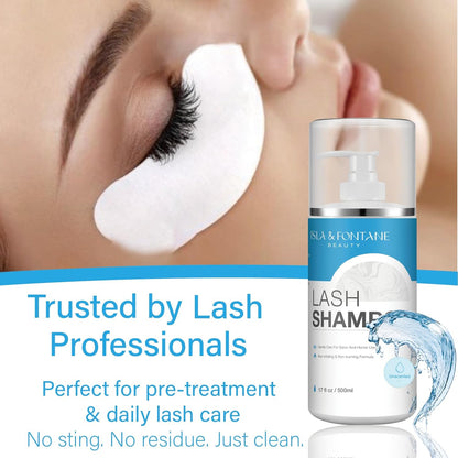 Isla & Fontane Lash Shampoo Bulk – Multi-Scent Series – 17 fl oz / 500ml | Gentle Eyelash Cleanser for Lash Extensions | Non-Irritating | Professional Lash Bath Foam For Salon And Home Use (Unscented)