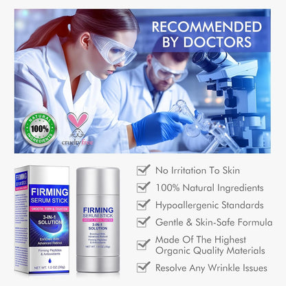 Advanced-Retinol Firming Serum Stick, 3-in-1 Firming Serum Stick for Women, Smooth,Tighten and Firm Face,Neck & Jawline, Reduces Wrinkles, Hydrates & Nourishes Skin (1.0 OZ)