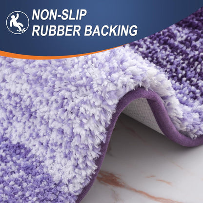 OLANLY Bathroom Runner Rugs 54x24, Extra Soft Absorbent Microfiber Bath Rugs, Rubber Backing, Quick Dry, Machine Washable Bath Mats for Bathroom Floor, Tub and Shower, Home Decor Accessories, Violet