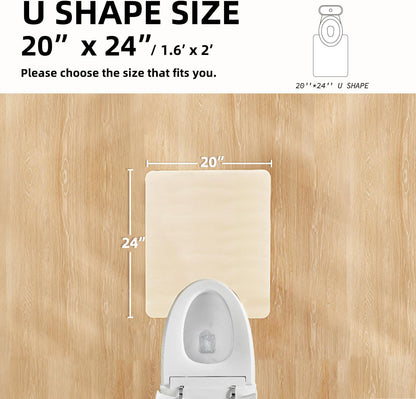 Toilet Rug, Thin Toilet Rugs U Shaped Washable Non Slip Absorbent Quick Dry Low Pile Toilet Mat, 20"x24" U Shape Beige