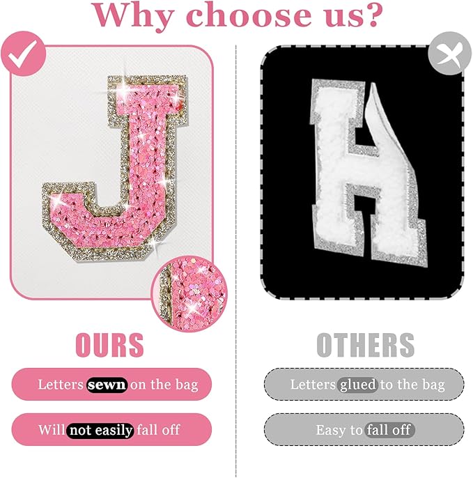 Initial letter patch makeup bag,