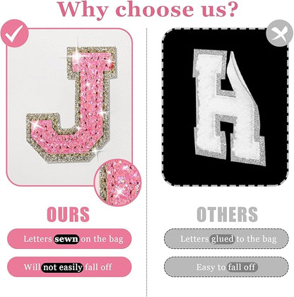 Initial letter patch makeup bag,