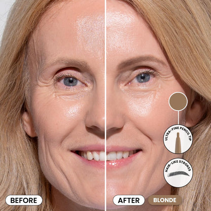 PrimeBrow Pencil for Mature Women – Ultra-Precise Tip for Natural, Hair-Like Strokes – Smudge-Proof & Long-Lasting Wear – Great for Thinning, Sparse, or Graying Brows (Blonde)