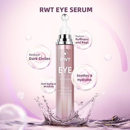 5% Caffeine Eye Cream & Under Eye Serum for Dark Circles and Puffiness Eye Care Eye Roller Serum with 360° Massage Ball Eye Treatment Serum Under Eye Roller Cream for Women Reduce Wrinkles Fine Lines