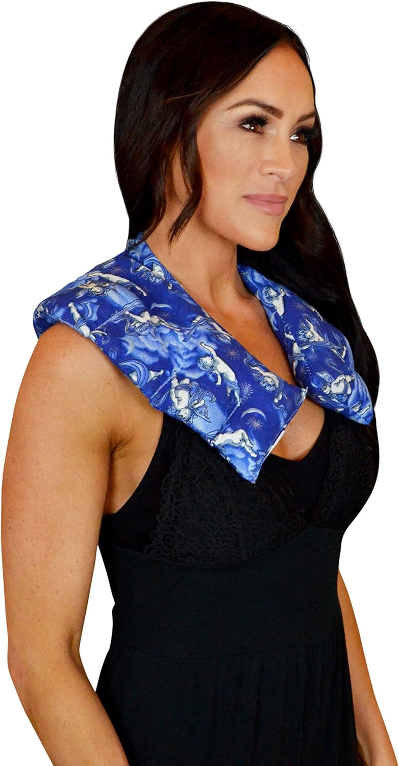 Nature's Approach Herbal Neck Wrap Microwavable Shoulder Wrap Cotton Organic Heating Pad - Cold Therapy Pain Relief for Muscle Tension Stress Reduction (Shoulder Wrap Angel)
