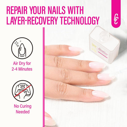 CHUCHU Nail Repair for Women: 15ML Milky White Nail Strengthener Hardener Extra Strong and Growth - Protein Ridge Filler Polish for Beginners Home Salon Gift