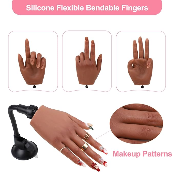 Nail practice hand for acrylic