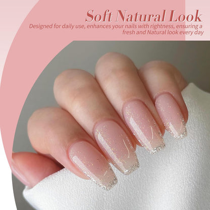 Born Pretty Jelly Gel Nail Polish, Sheer Gel Nail Polish, Milky Pink Nude Crystal Transparent Gel Polish Gel Manicure DIY Salon Nail Art Gifts Women Girls 7ML 6PCS