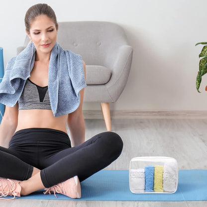 PACKISM Clear Makeup Bag - 3 Pack Clear Travel Bags for Toiletries for Women, Cosmetic Bags Carry on Toiletry Travel Essentials, White Large