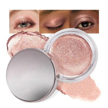 Glitter Shimmer Metallic Cream Eyeshadow Palette Makeup, Rose Gold Natural Single Mini Instant Holographic Eyeshadow For Women, Sombras Crema Para Ojos, Talc, Paraben & Cruelty Free