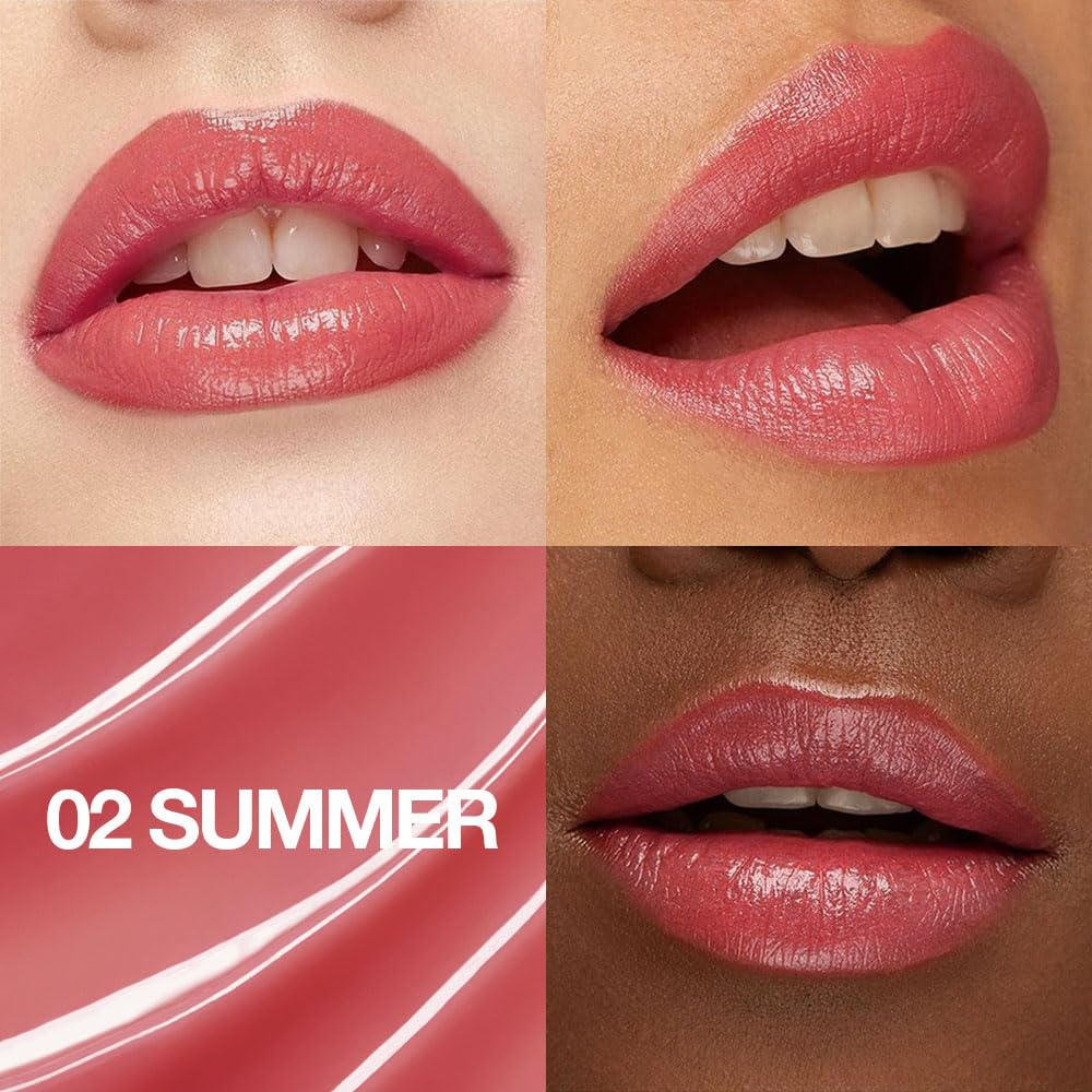 1Pcs Tinted Lip Balm Moisturizing Lipstick – Watermelon Peach Pink Sheer Hydrating Lip Color for Dry Lips – Nourishing Lip Balm for All Women with a Subtle Natural Scent (S02 Summer)