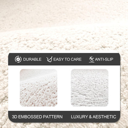 Bathroom Runner Rugs, Thin Absorbent Non-Slip Bath Mat, Quick Dry Low Pile Mats for Bathroom Floor Front of Bathtub,Shower Room,Sink,20"×47",White