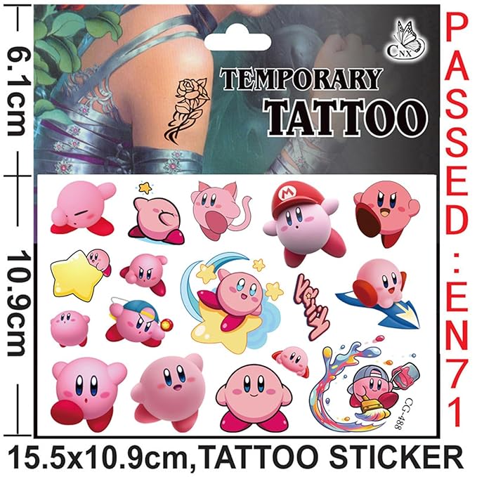 45pcs temporary kirby tattoos for