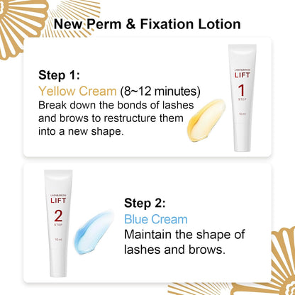 Lash Lift Kit - Eyelash Lift Lotion, DONG RHYME Brow Lamination and Lash Perm Solution for Curling Lashes to Get Supermodel Eyes, Long-Lasting and Easy to Use at Home Multipurpose Lash Perm Kit