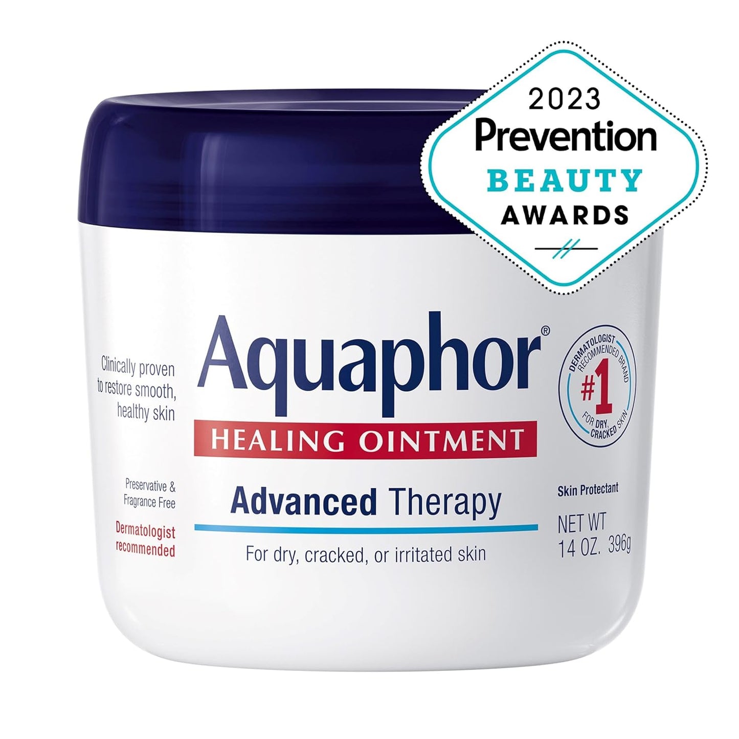 Aquaphor Healing Ointment, Advanced Therapy Skin Protectant, Multi-Purpose Healing Ointment and Body Moisturizer, For Dry, Cracked Skin, Minor Cuts and Burns, 14 Oz Jar