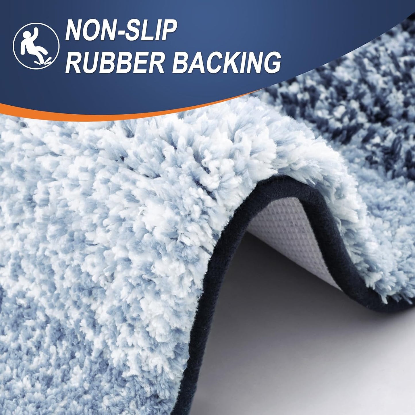 OLANLY Bathroom Runner Rugs 47x24, Extra Soft Absorbent Microfiber Bath Rugs, Rubber Backing, Quick Dry, Washable Bath Mats for Bathroom Floor, Tub and Shower, Home Decor Accessories, Navy Blue