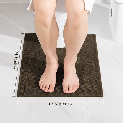 chakme Bathroom Rugs Mat U-Shaped 24x17, Ultra ThinNon Slip Bath Mat Small Quick Dry Absorbent Bath Matfor Bathroom Floor, (Brown, U-24"x17")