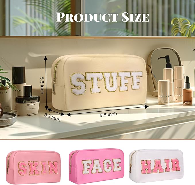 4pcs preppy makeup bags set,