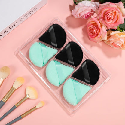 6 Pieces Triangle Powder Puff Soft Makeup Sponge Make Puff for Face Powder Cosmetic Foundation Sponge Makeup Tool