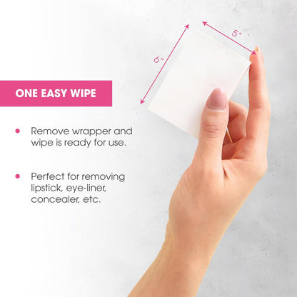 Diamond Wipes Face Cleansing and Waterproof Makeup Remover Wipes, Case of 250 Wipes, Alcohol Free Wipes with Vitamin E