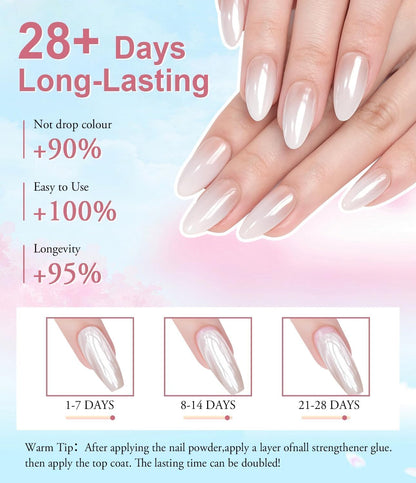 6Pcs Chrome Nail Powder Set - Metallic Mirror Effect Holographic Nail Powder Gold Silver White Nail Chrome Powder for Nails Art Decoration