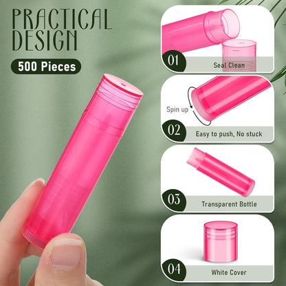 Nuanchu 200 Pcs Lip Balm Tubes Empty Lip Gloss Tubes Bulk Women 0.186 Oz/ 5.5 ml Lip Gloss Container Kit Clear PVC Lip Containers with Caps for DIY(Multicolor)