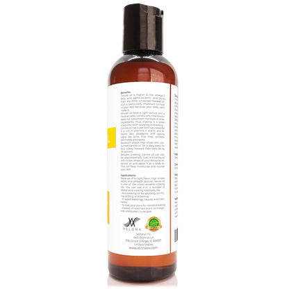 velona Canola Seed Oil 4 fl oz | 100% Pure and Natural Carrier Oil | Refined, Expeller pressed | Cooking, Dressing, Skin, Face, Body, Hair Care | Use Today - Enjoy Results