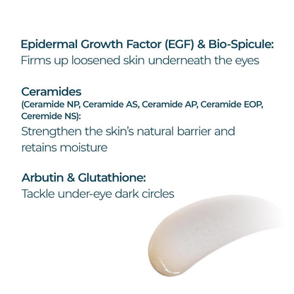 Eyephalt Eyebag Cream for Puffiness, Dark Circles & Fine Lines, Wrinkle, EGF Anti-Aging Under Eye Moisturizer with Niacinamide&Ceramide 0.33 fl.oz.