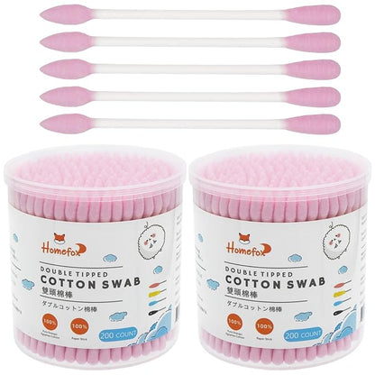 Pink cotton swabs precision pointed