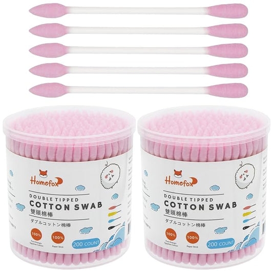 Pink cotton swabs precision pointed