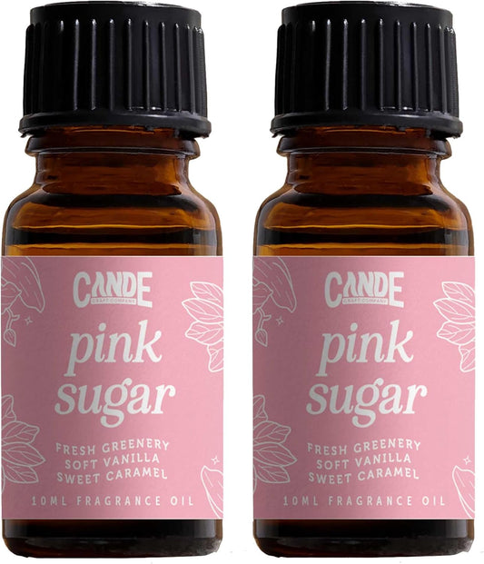 CANDECraftCo Premium Fragrance Oil – Diffuser Oils Fragrances Scented for Home, Candle Soap Making Supplies, Aromatherapy Blends for House (0.34 Fl Oz) (2-Pack, Pink Sugar)