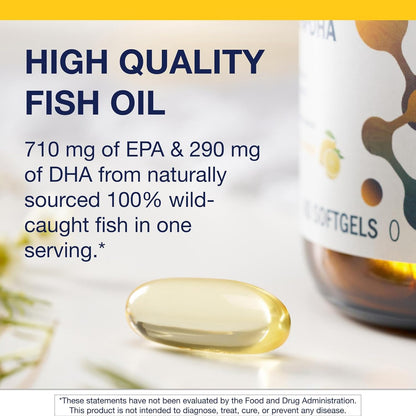 Metagenics OmegaGenics Fish Oil EPA-DHA 1000 mg - High Potency - Omega-3 Fish Oil Supplement - for Heart Health, Musculoskeletal Health & Immune System Health* - with DHA & EPA - 60 Softgels
