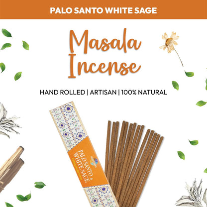 Sacred Elements Palo Santo Incense Sticks – 12 Boxes (100+ Hand-Rolled Sticks) – Indian Masala Incense with Authentic Peruvian Wood – for Meditation, Cleansing & Energy Protection.