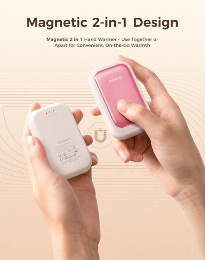 OCOOPA AI Magnetic Hand Warmers Rechargeable 2 Pack, 5000mAh Ultra-Thin Electric Glove Heater Handwarmer,UL Certified, Men Women Gifts for Christmas,Birthday,Winter Essentials,UT4 Young
