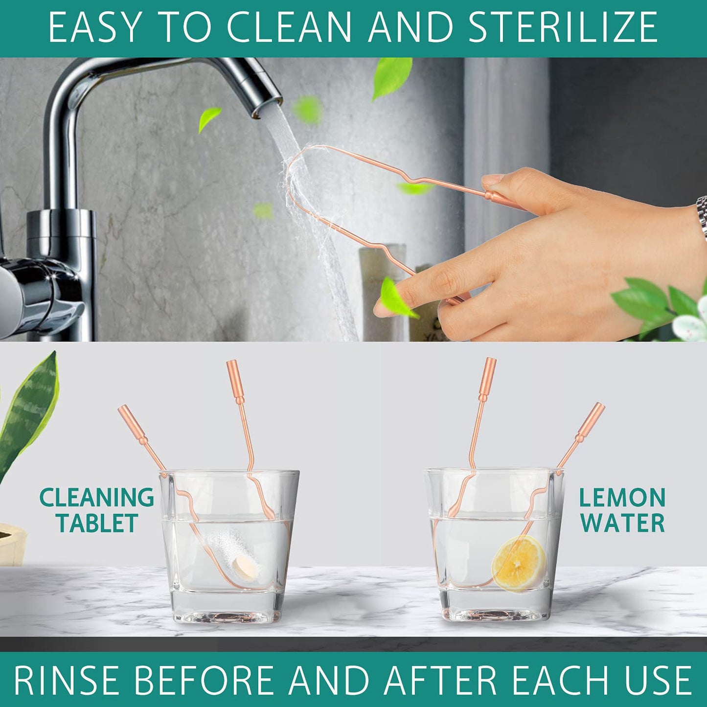 RONAVO Copper Tongue Scraper for Adults (2 Pack), 100% Pure Copper, Naturally Anti-Microbial, Banishes Bad Breath and Maintains Oral Hygiene, Tongue Cleaner with Travel Case, Easy to Use and Clean