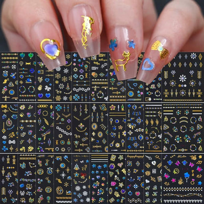 30 Sheets Gem Star Nail Stickers 3D Self Adhesive Luxury Blue Gems Theme Nail Art Charms Sticker Decals for Crafts Supplies Accessories (ST-BG)