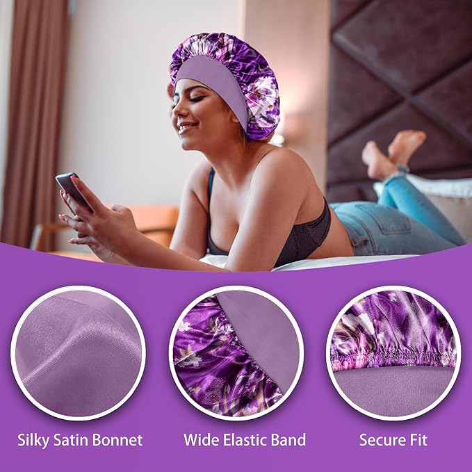 4pcs silk bonnet for sleeping,satin