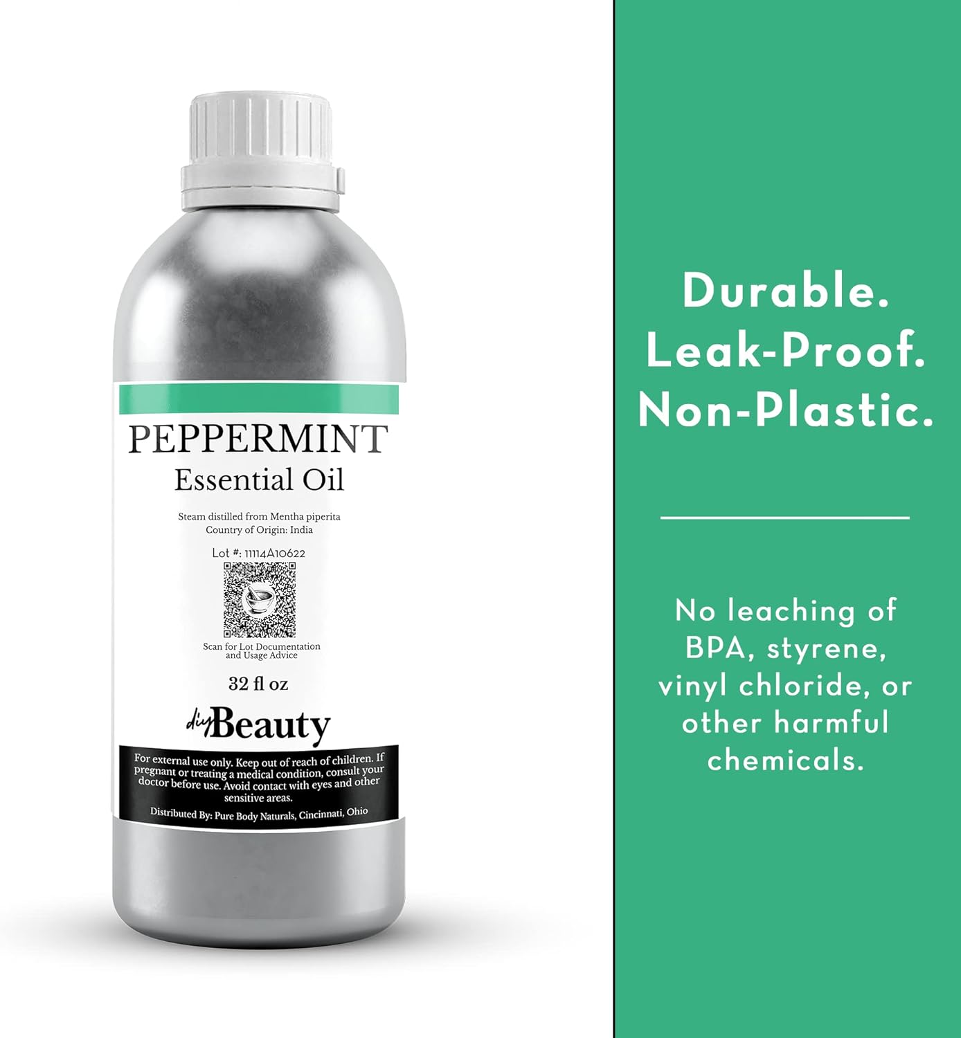 Bulk Peppermint Essential Oil - Large Size 8 fl oz Bottle - 100% Pure and Undiluted Therapeutic Grade Mentha Piperita - Concentrated Extract