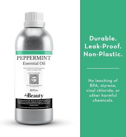 Bulk Peppermint Essential Oil - Large Size 8 fl oz Bottle - 100% Pure and Undiluted Therapeutic Grade Mentha Piperita - Concentrated Extract