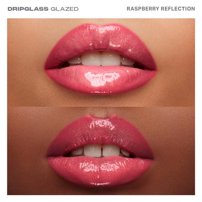 Morphe Dripglass High Shine Lip Gloss - Glazed, Semi-Sheer & Nourishing Lip Makeup - Buildable Formula Infused with Plant-Derived Squalane & Vitamin E - Raspberry Reflection (0.13 oz)