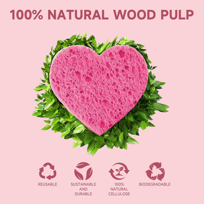 100 Count Compressed Pink Facial Sponges | 100% Natural Cellulose Eco-Friendly Makeup Sponges for Gentle Cleansing, Exfoliating & Stubborn Makeup Removal | Travel & Home Beauty Essentials for Women