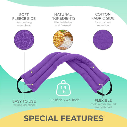 Microwavable Heating Pads for Lower Back, Neck, and Shoulder Pain Relief - Moist Microwave Heating Pad for Muscles and Joints - Microwave Hot Pack Heat Pad for Cramps -3 Heat Pack Purple