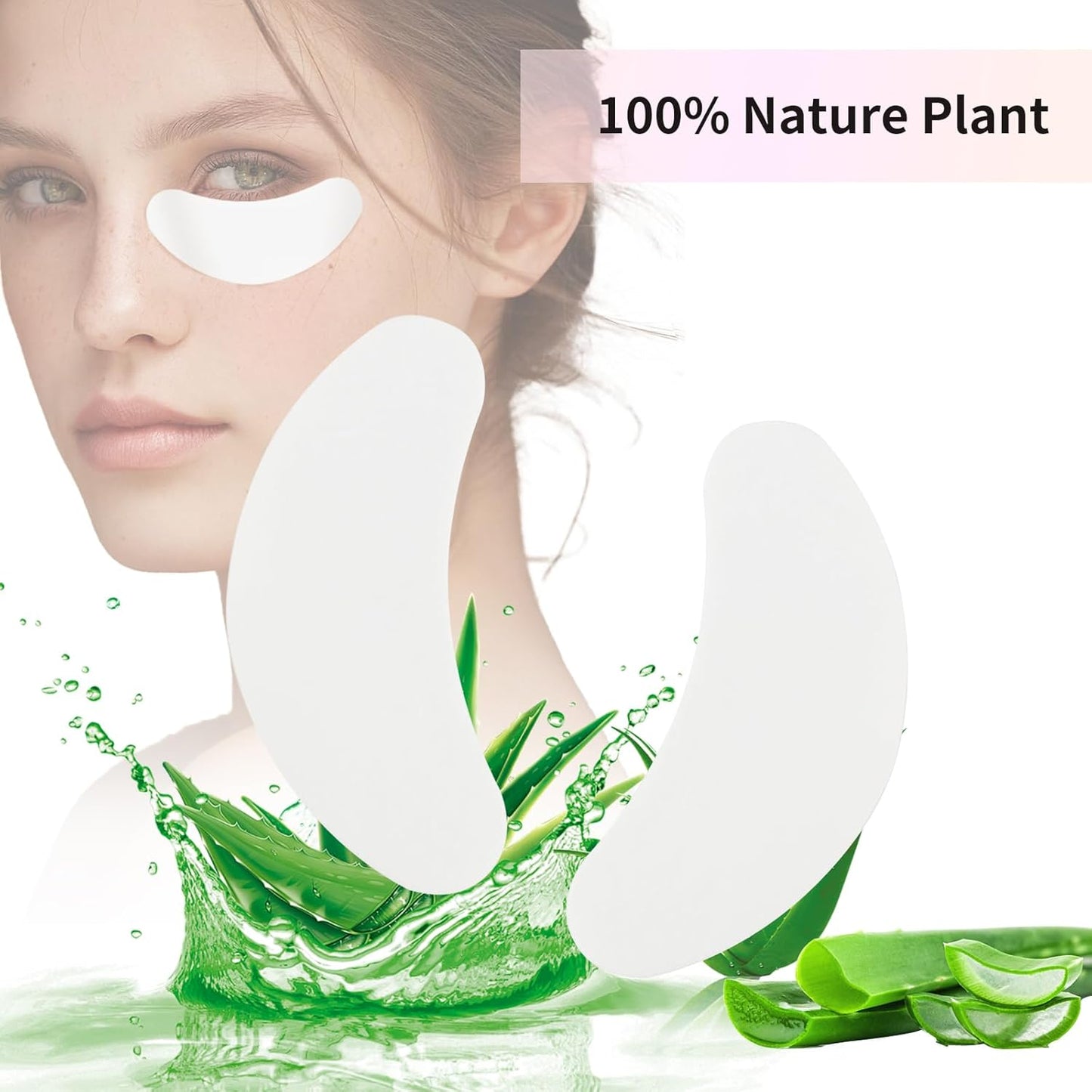 50Pairs Eyelash Extension Gel Patches Kit Natural Hydrogel, Lash Gel Pads for Beauty Makeup Mask Kit Supplies Eye Mask Pads Beauty Tools (Silver)